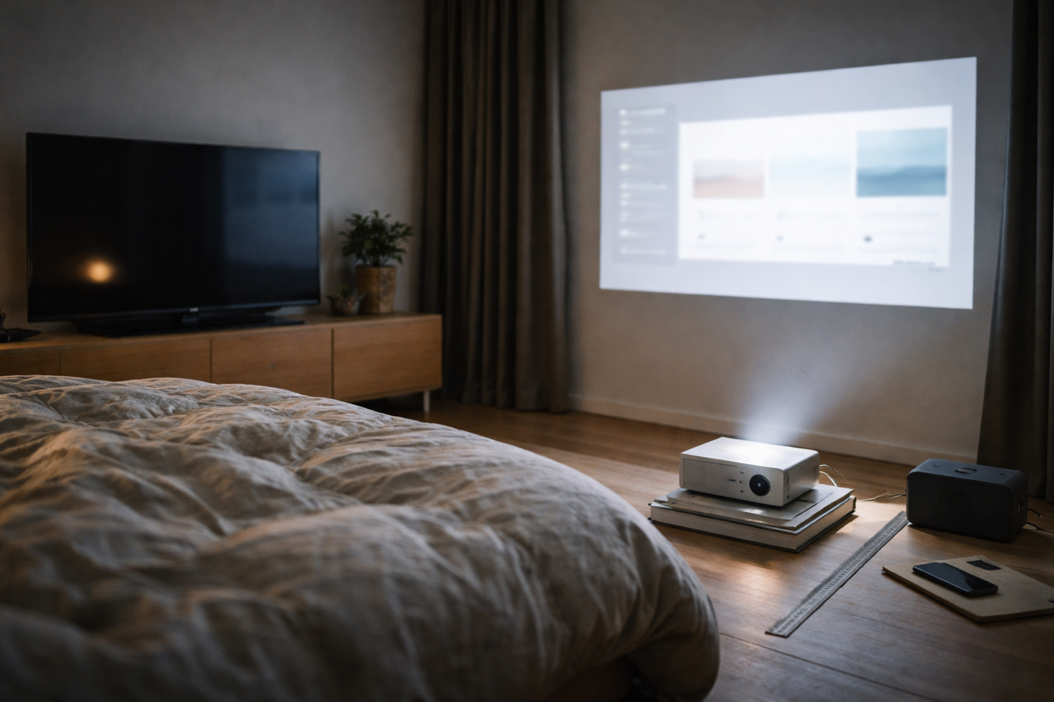 Jeg slog mit tv fra og tændte en mini-projektor - her er tallene der faktisk betyder noget