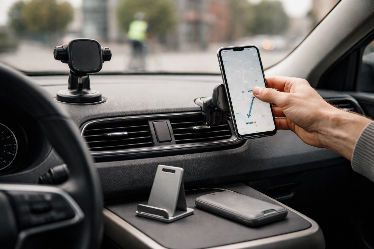 Mobilholder til bil, cykel og skrivebord: sådan vælger du mellem magnet, klemme og sugekop